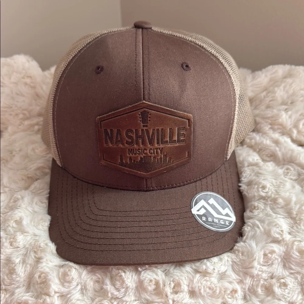 NASHVILLE LEATHER PATCH BASEBALL HAT‎ CAP